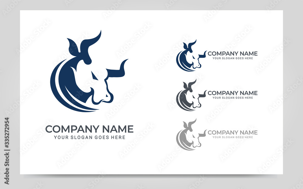 Obraz premium Modern abstract Bull logo design. Vector editable logo