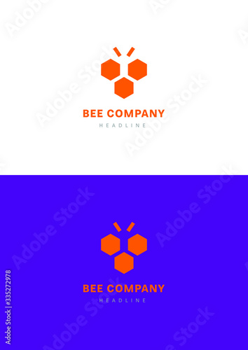 Bee corp company logo template.