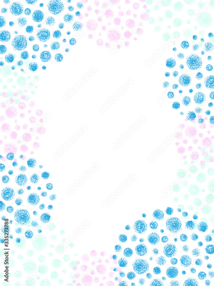 水玉　手描き　フレーム