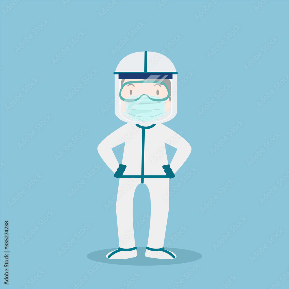 Doctor wearing PPE Costume concept