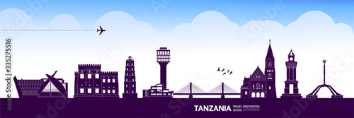 Tanzania travel destination grand vector illustration. 