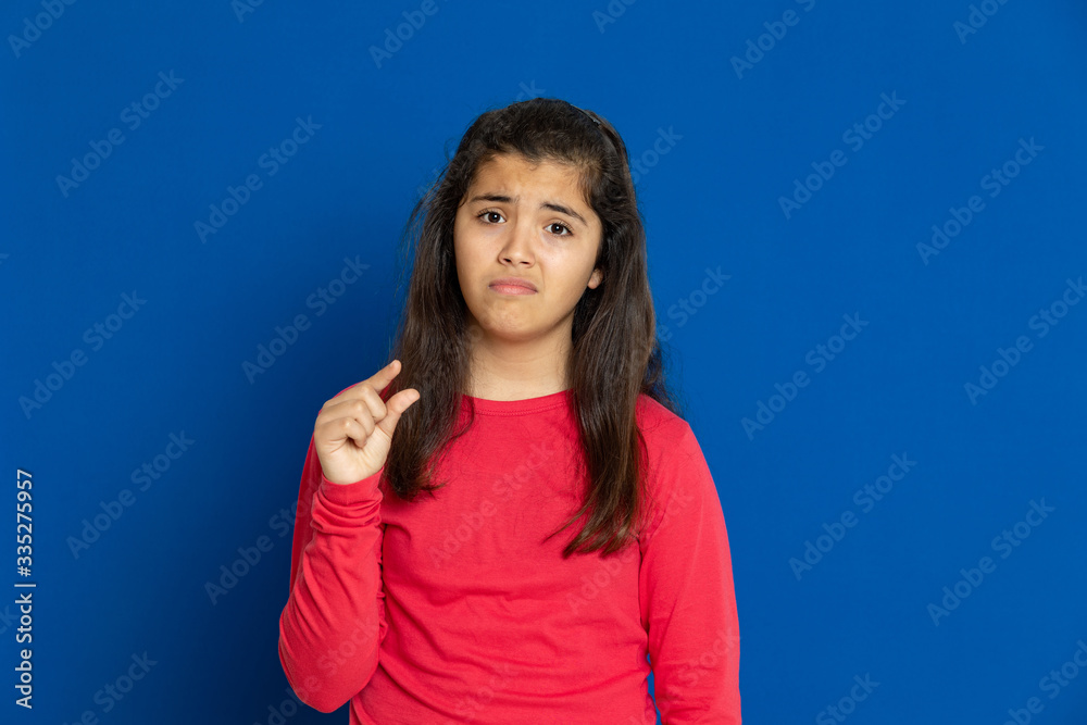 Preteen girl with red t-shirt Preteen girl with red t-shirt