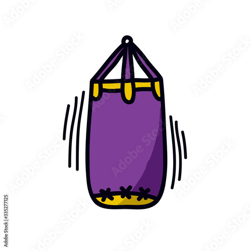 punching bag doodle icon, vector illustration