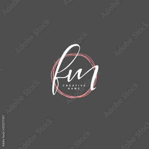 F M FM Initial logo template vector. Letter logo concept
