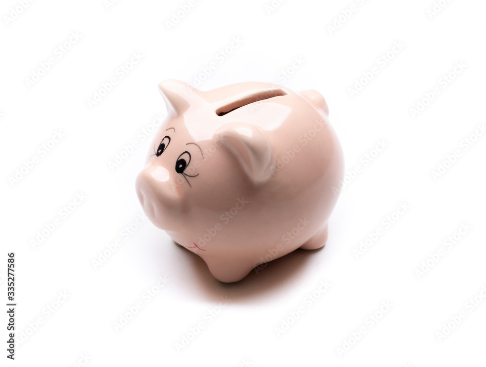 Pink piggy bank isolated on a white background. Pink piggy bank isolated on a white background.
