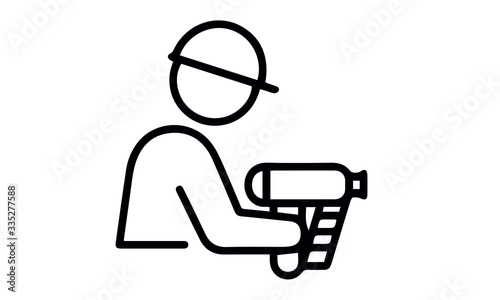 Handyman icons vector design black and white 