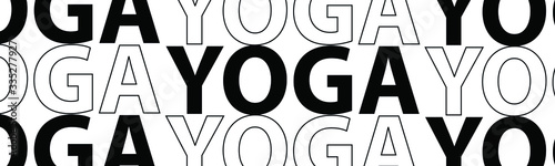yoga lettering. The illustration is isolated on a white background. Can be used for banners and web design.
