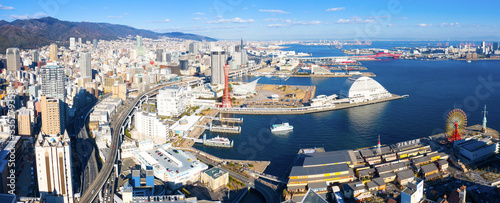 landmark skyline of Kobe Japan