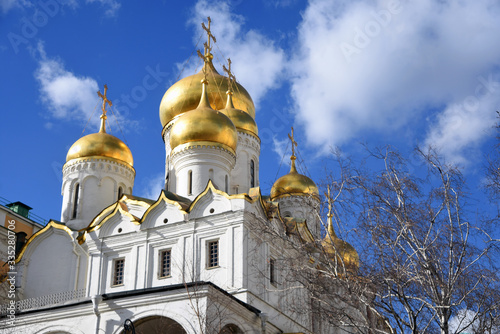 Architecture of Moscow Kremlin. Popular landmark.