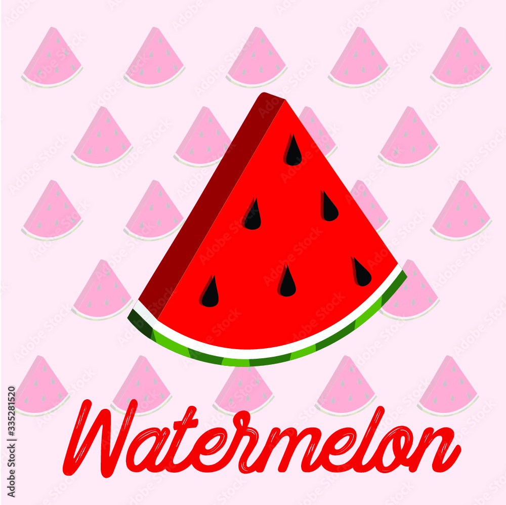 Watermelon pattern vector. Cute vector pattern with watermelon slice Watermelon pattern vector. Cute vector pattern with watermelon slice