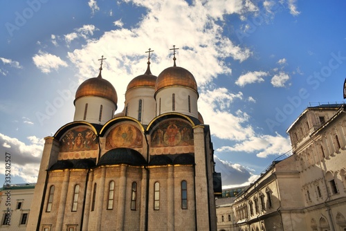 Architecture of Moscow Kremlin. Popular landmark.