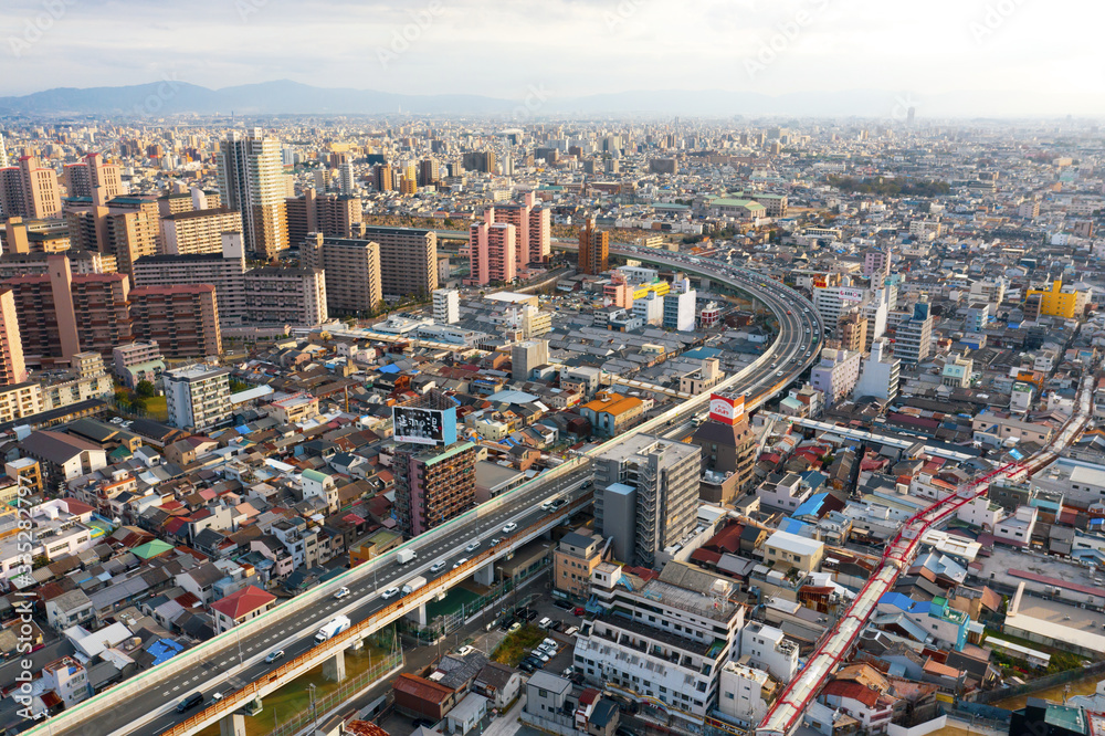 Fototapeta premium skyline cityscape of Osaka in Japan