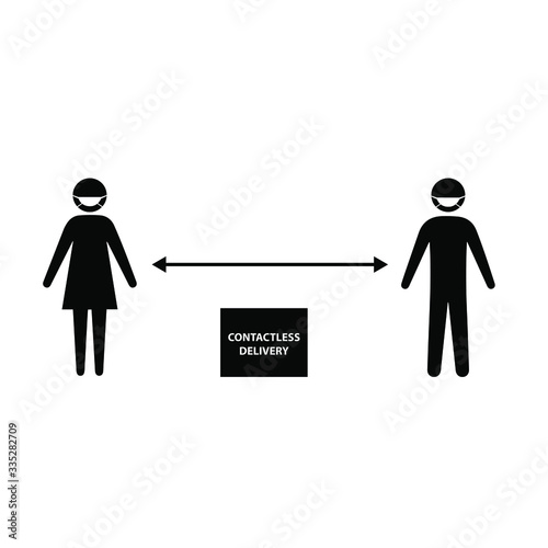 contactless delivery icon, vector on transparent background