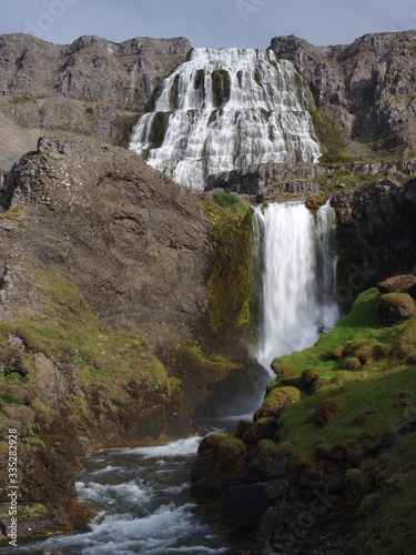 waterfall in the mountains dynjandi