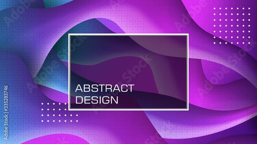 Modern trendy bright abstract design with fluid flowing shapes.