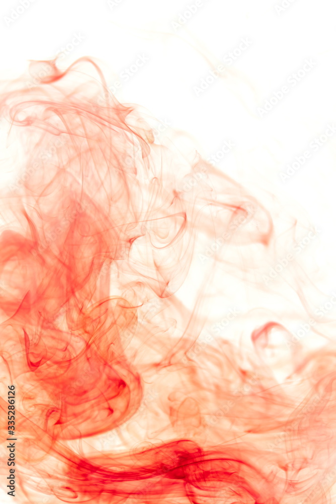 Naklejka premium Red smoke on white background