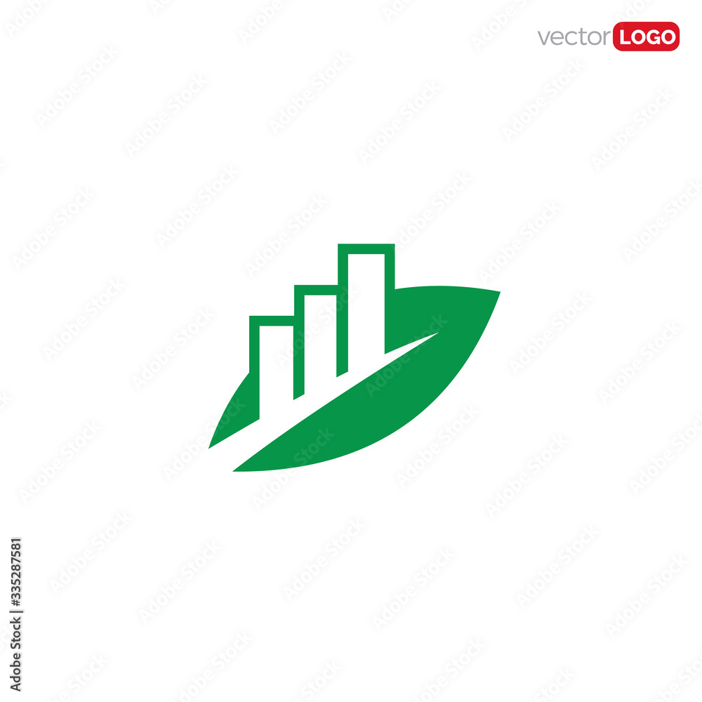 leaf with growing chart icon/symbol/Logo Design. Vector Template Illustration. leaf with growing chart icon/symbol/Logo Design. Vector Template Illustration.