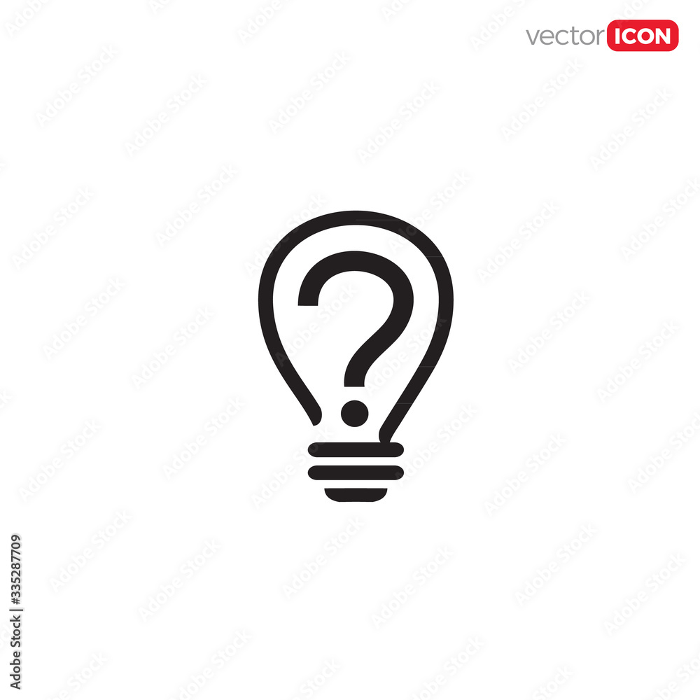 light bulb with question mark icon/symbol/Logo Design. Vector Template Illustration. light bulb with question mark icon/symbol/Logo Design. Vector Template Illustration.