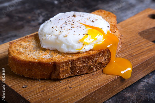 poached egg.. toasted bread