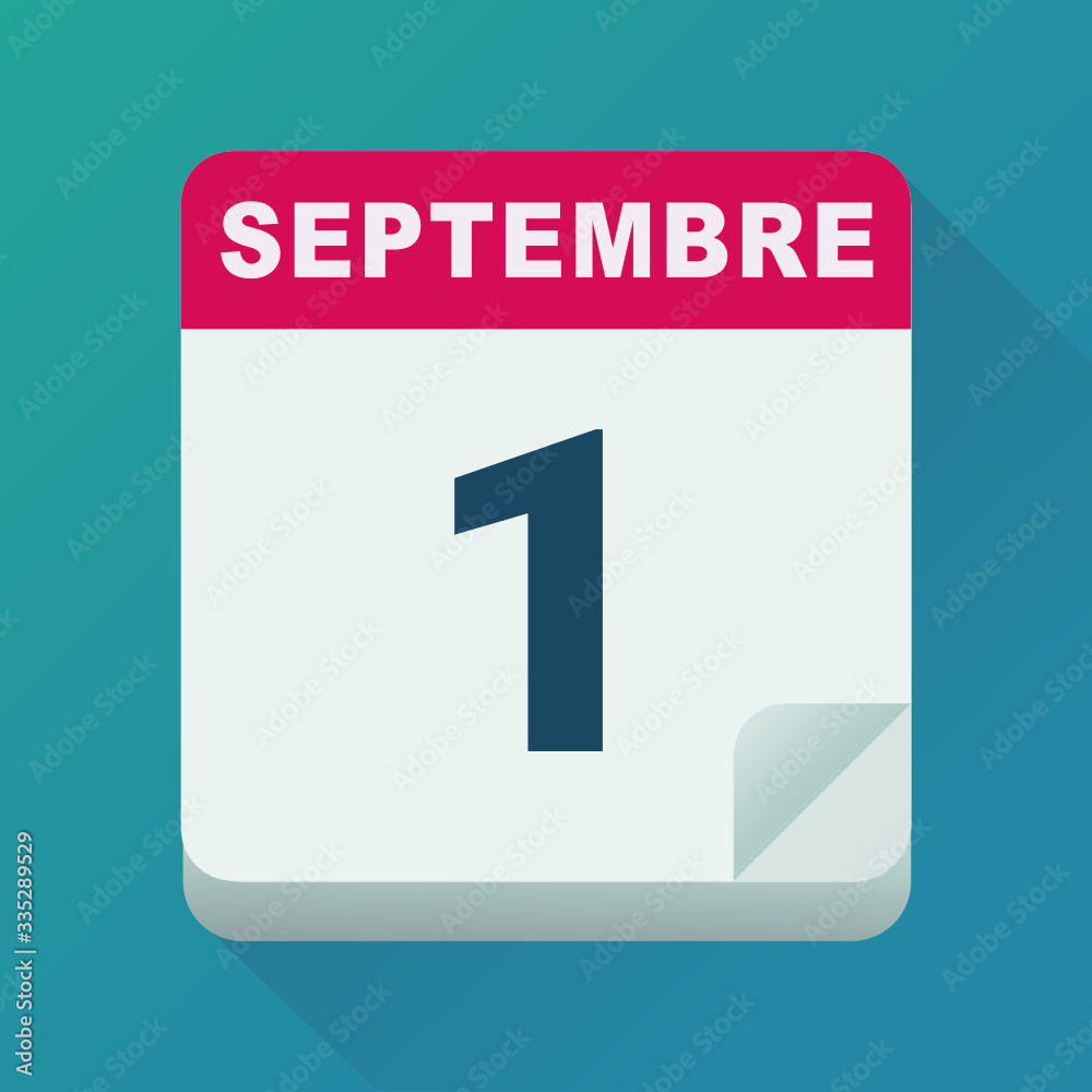 Fototapeta premium Calendrier 1 septembre (flat design)
