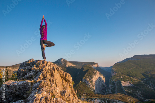 Yoga in mountain