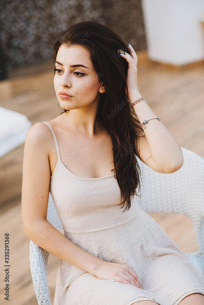 Glamour young woman portrait posing on camera Glamour young woman portrait posing on camera