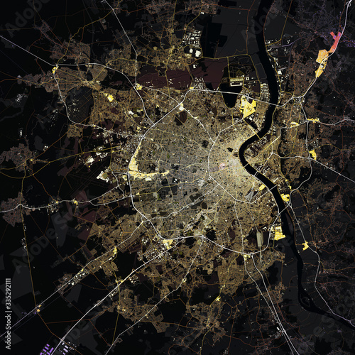 Map Bordeaux city. France