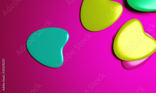 Beautiful background with hearts, Happy Valentine's Day! 3d illustration, 3d rendering.
