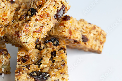 Oatmeal bars flap jack fruit nuts seeds healthy snacks
