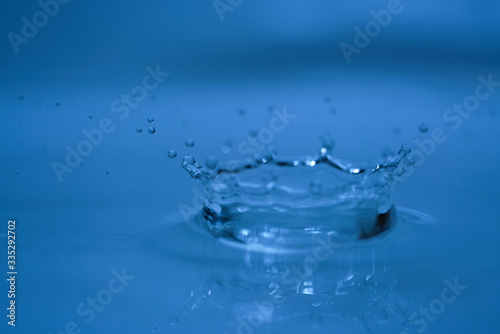 Water splash from falling drop of water wave
