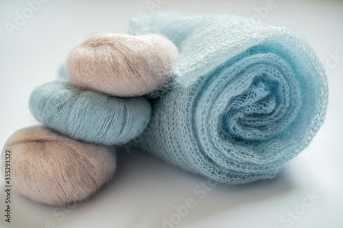 Photos background, texture knitted from a thin mohair thread