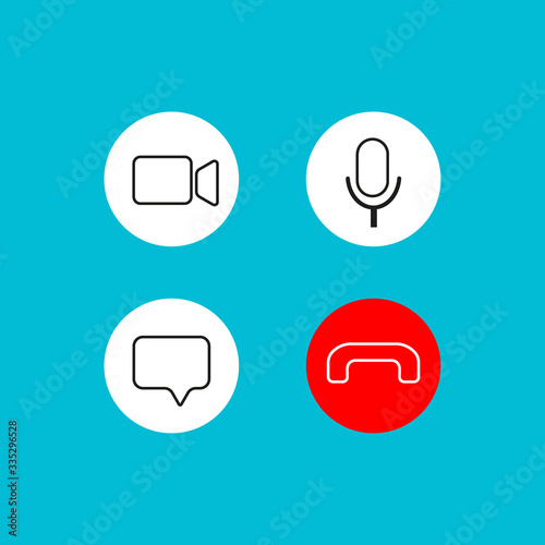 Video call icons set