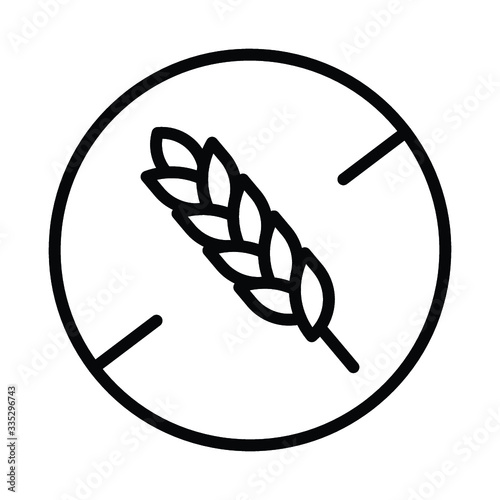 Gluten free black outline icon