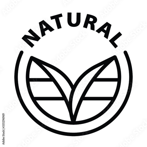 natural rounded black outline icon