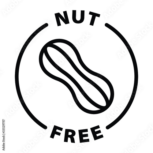 Nut free black outline icon photo