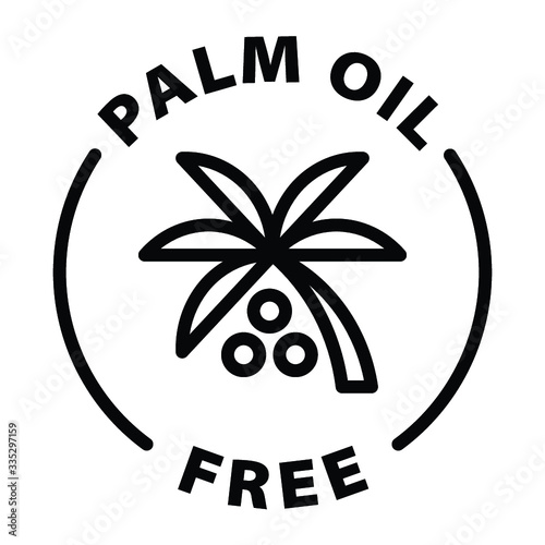 Palm oil free black outline icon
