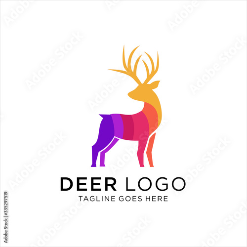 Logo illustration deer colorful gradient