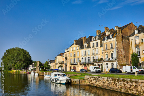 Image of Redon, Brittany, France, from the river Vilaine