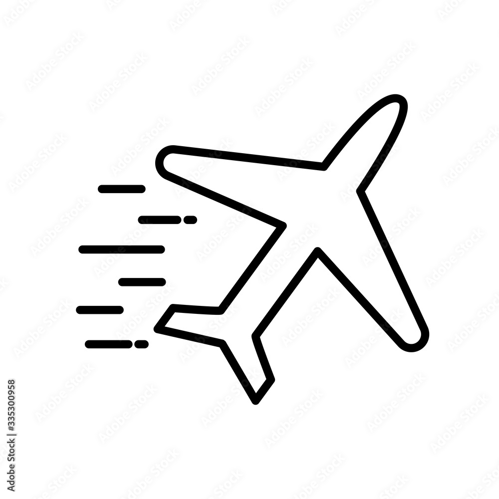 Isolated airplane line style icon vector design Isolated airplane line style icon vector design