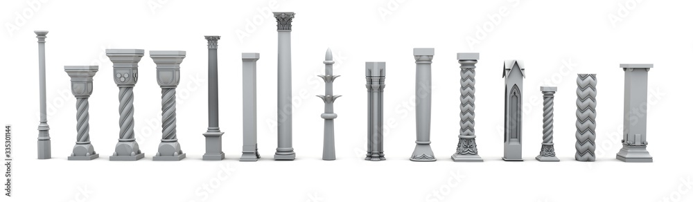 3D illustration of Classic Columns 3D illustration of Classic Columns