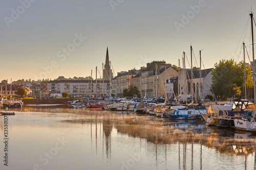 Image of the marina at Redon, Brittany, France early morning.