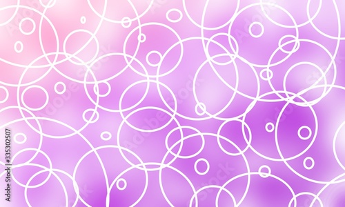 Fond rose abstrait avec cercles hétéroclites blancs. 