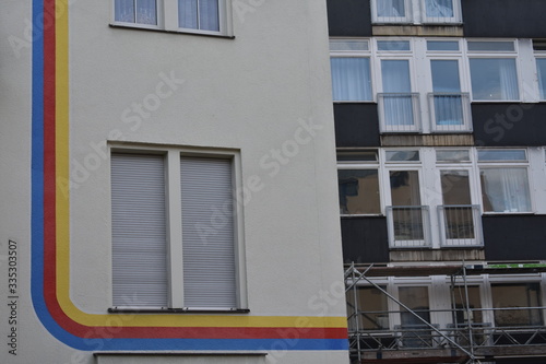 Apartment building with balconies in Tierpark Berlin Germany