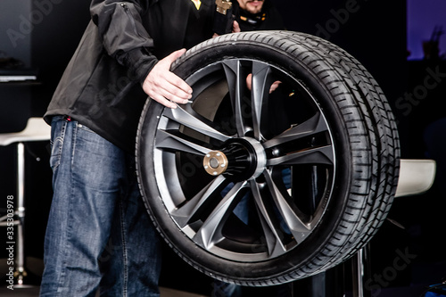 Workshop repair tire sport car