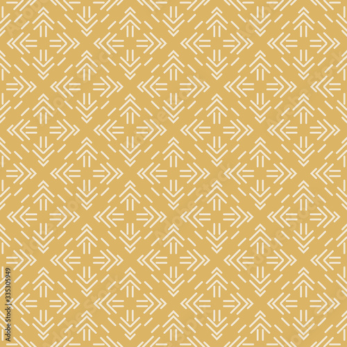 Golden seamless wallpaper with a geometric pattern. Texture design: textiles, wallpaper, wrapping paper.