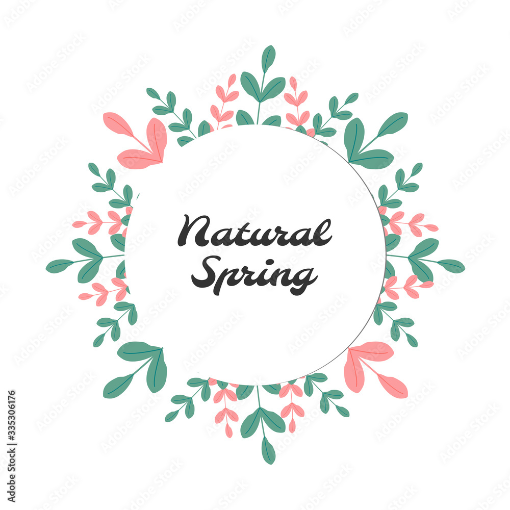 Spring banner for decoration. Spring banner in vector. Spring colors, green and pink. Spring banner for decoration. Spring banner in vector. Spring colors, green and pink.