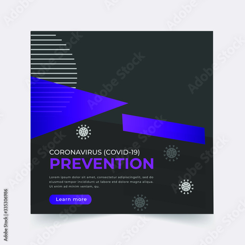 ocial Media banner for post for prevention people
 from virus worldwide .Slides abstract Unique Editable
 modern Social Media banner Template 2 photo