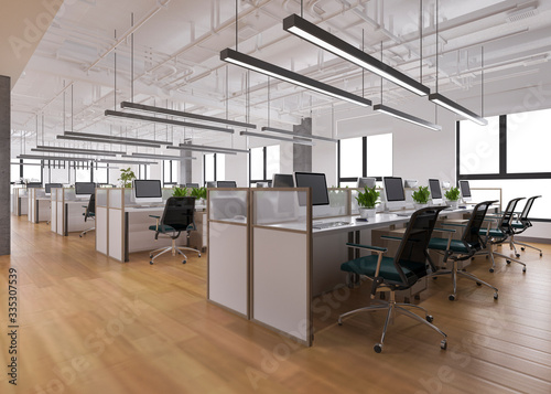 3d rendering business meeting and working room on office building photo