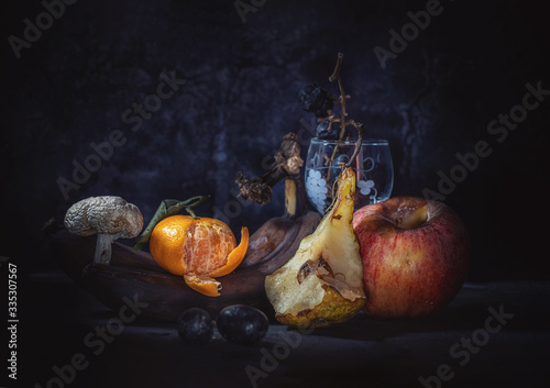 still Life  dark food rotten  Fruits 