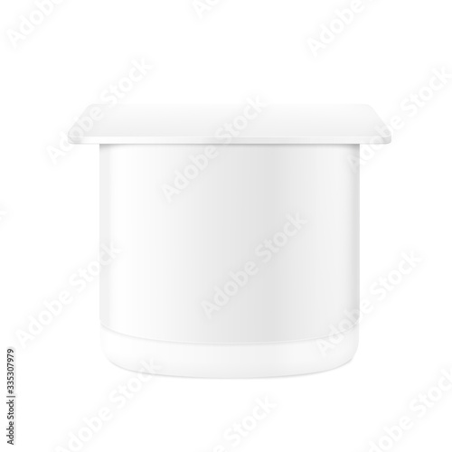 Yogurt packaging mockup. Vector illustration isolated on white background. Ready for use in your design. EPS10.  © realstockvector